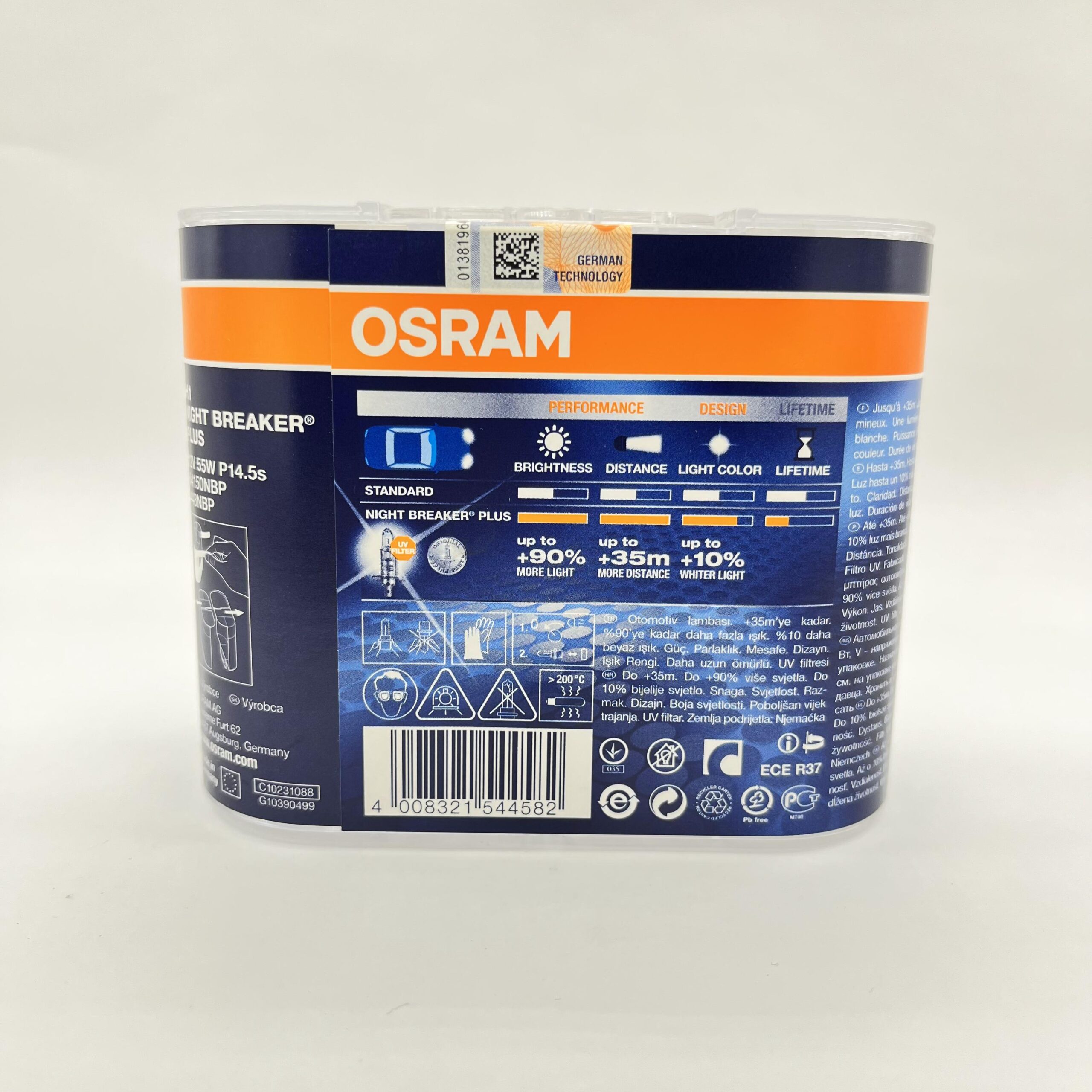 لامپ خودرو اسرام / مدل NBP پایه H1 ولت 12 ( بسته دو عددی ) - Image 3