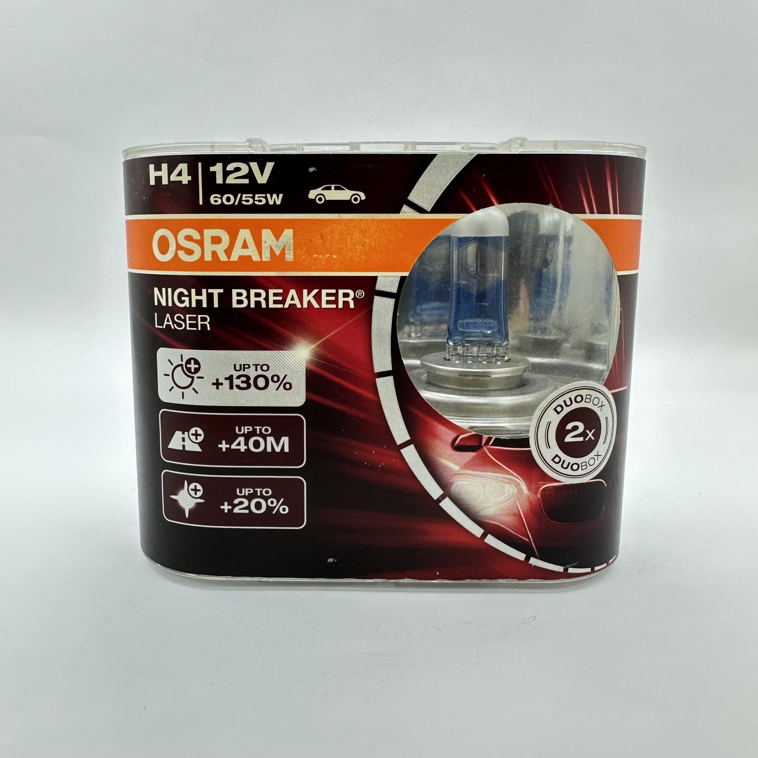 لامپ خودرو اسرام / مدل NBL (نایت بریکر لیزر) پایه H4 ولت 12 ( بسته دو عددی )