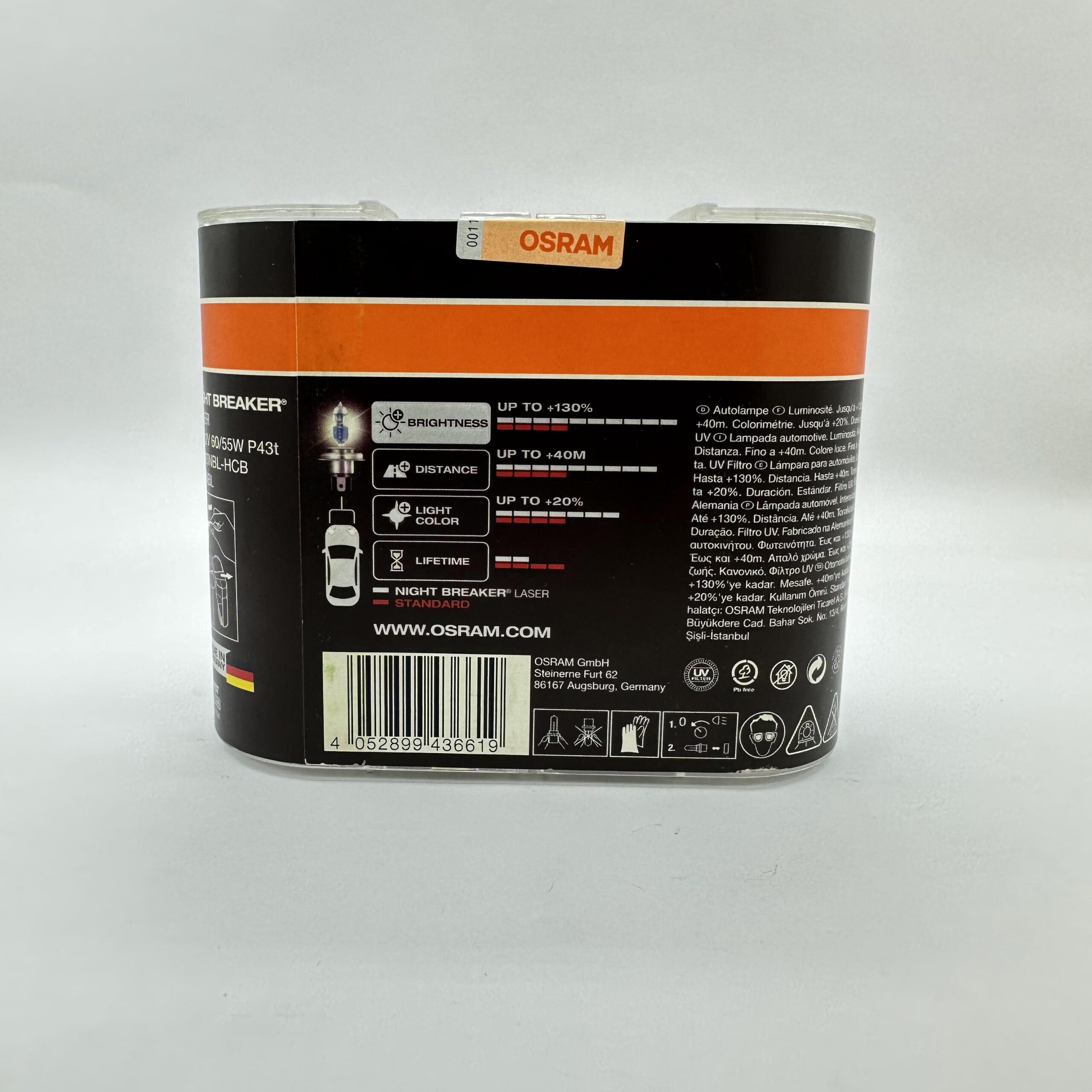 لامپ خودرو اسرام / مدل NBL (نایت بریکر لیزر) پایه H4 ولت 12 ( بسته دو عددی ) - Image 3