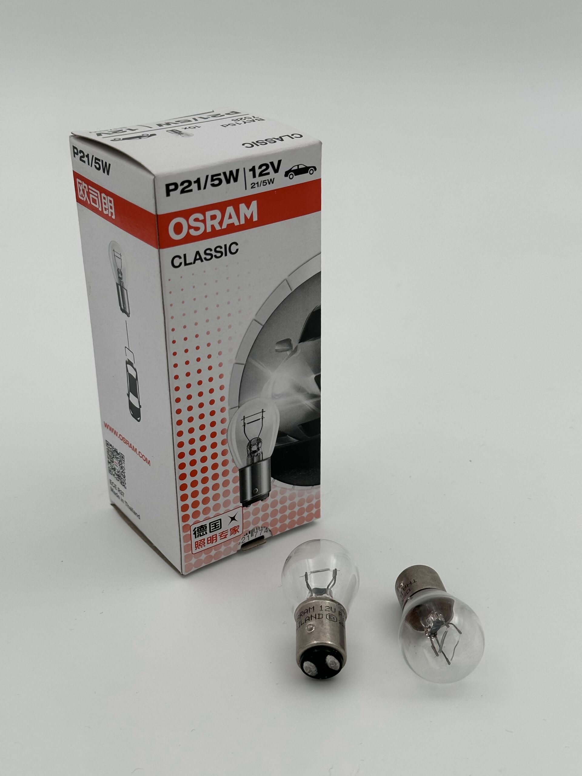 لامپ دو کنتاک اسرام / مدل P21-5W ولت 12 ( قیمت هر عدد )