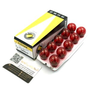 لامپ دو کنتاک قرمز فلوسر/ مدل PR21/5W ولت 12 ( قیمت هر عدد ) مگان