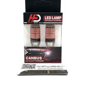لامپ خودرو LED یک کنتاکت 144 تایی قرمز مدل P21W ( بسته دو عددی )