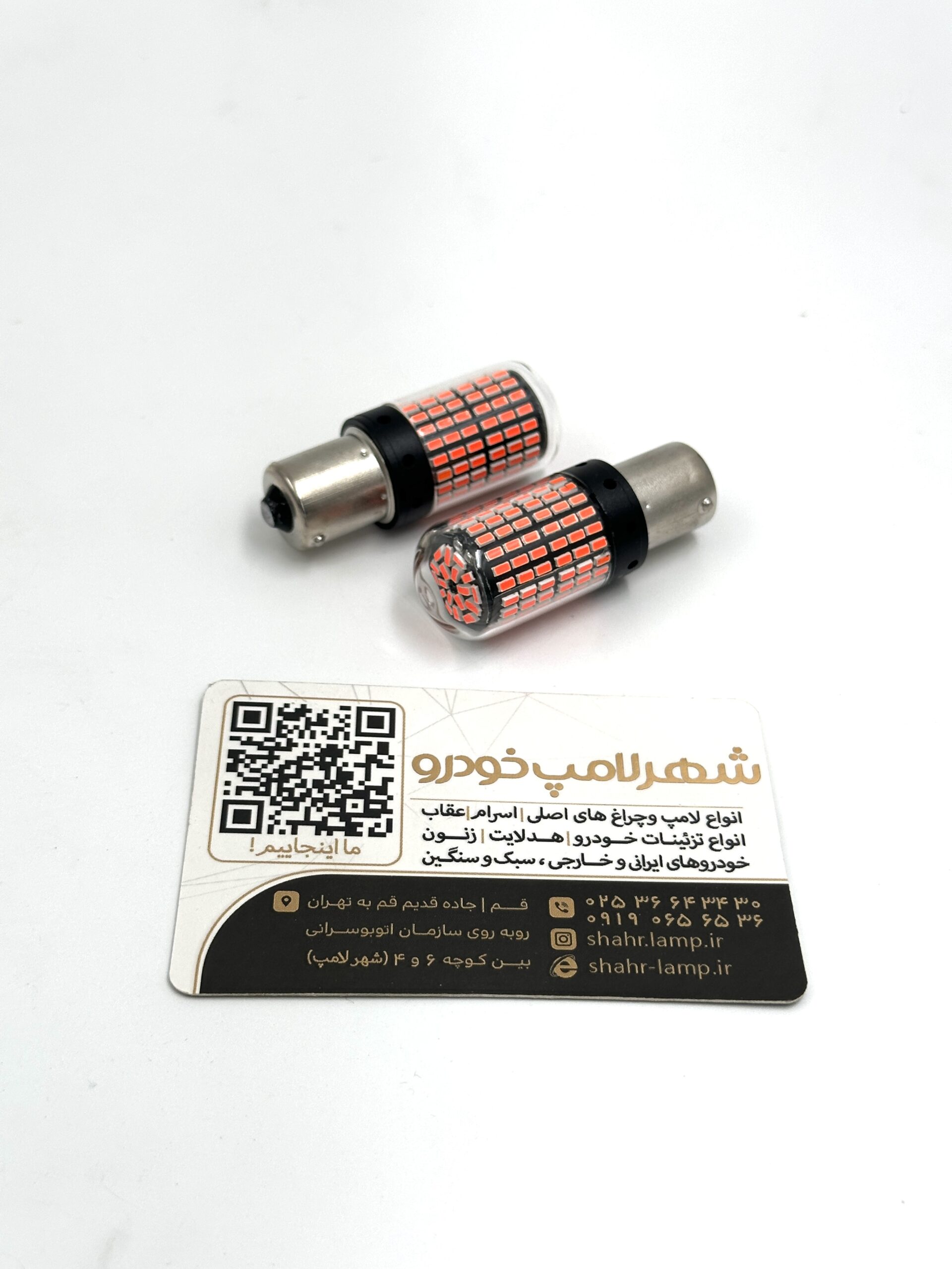 لامپ خودرو LED یک کنتاکت 144 تایی قرمز مدل P21W ( بسته دو عددی )