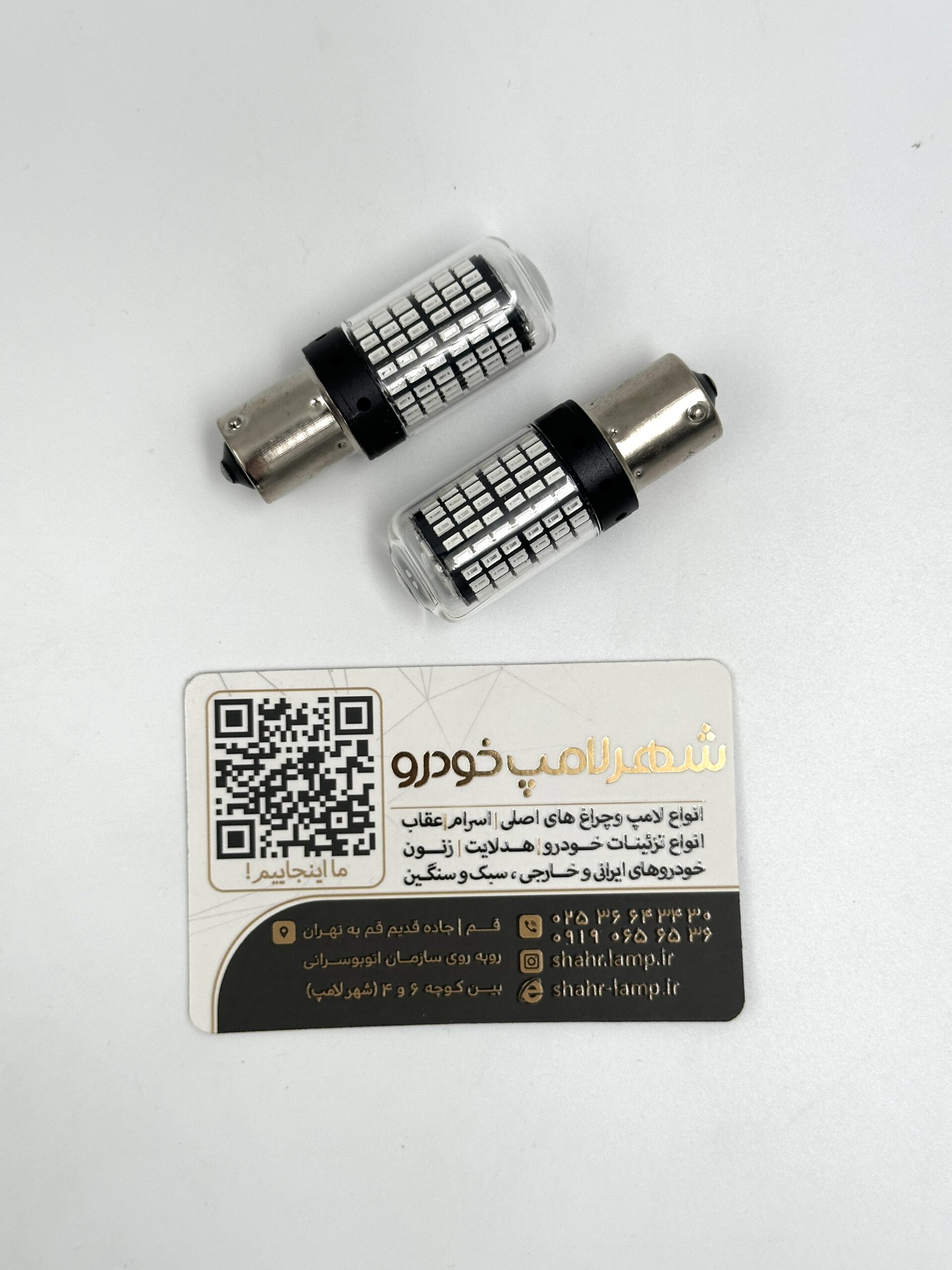 لامپ خودرو LED یک کنتاکت 144 تایی آبی مدل P21W ( بسته دو عددی ) - Image 4
